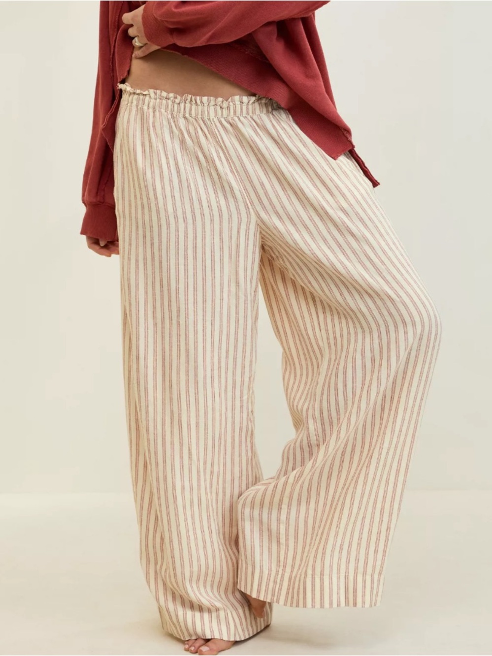 Aerie Linen Blend Wide Leg Pant